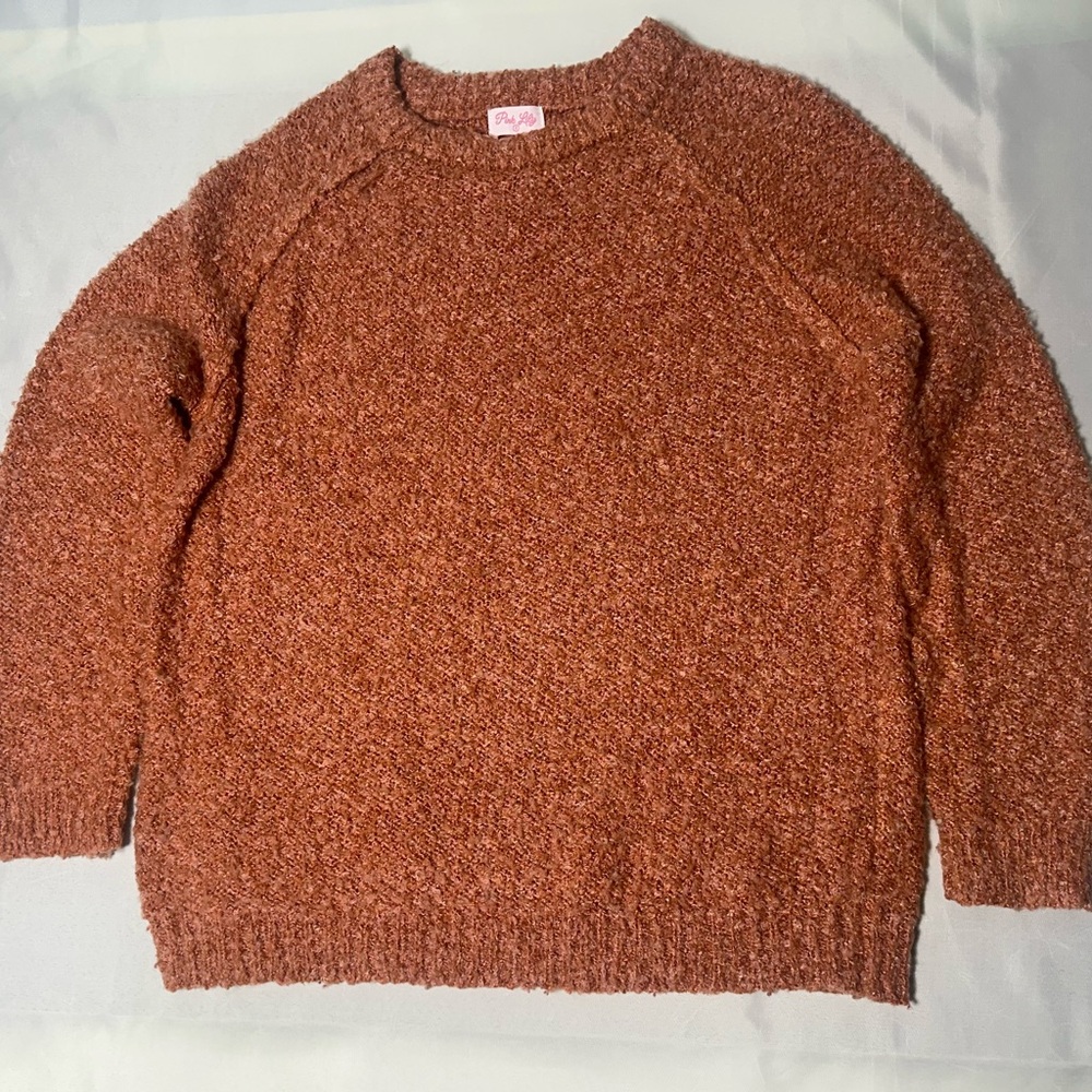 ⭐️5/25⭐️Pink Lily womans Rust Crewneck Sweater